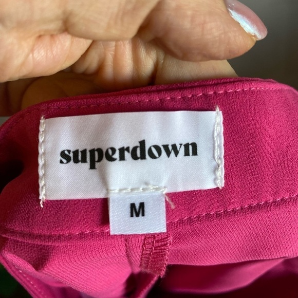 NWOT superdown Remy Bandeau Pants in Hot Pink - Picture 5 of 9